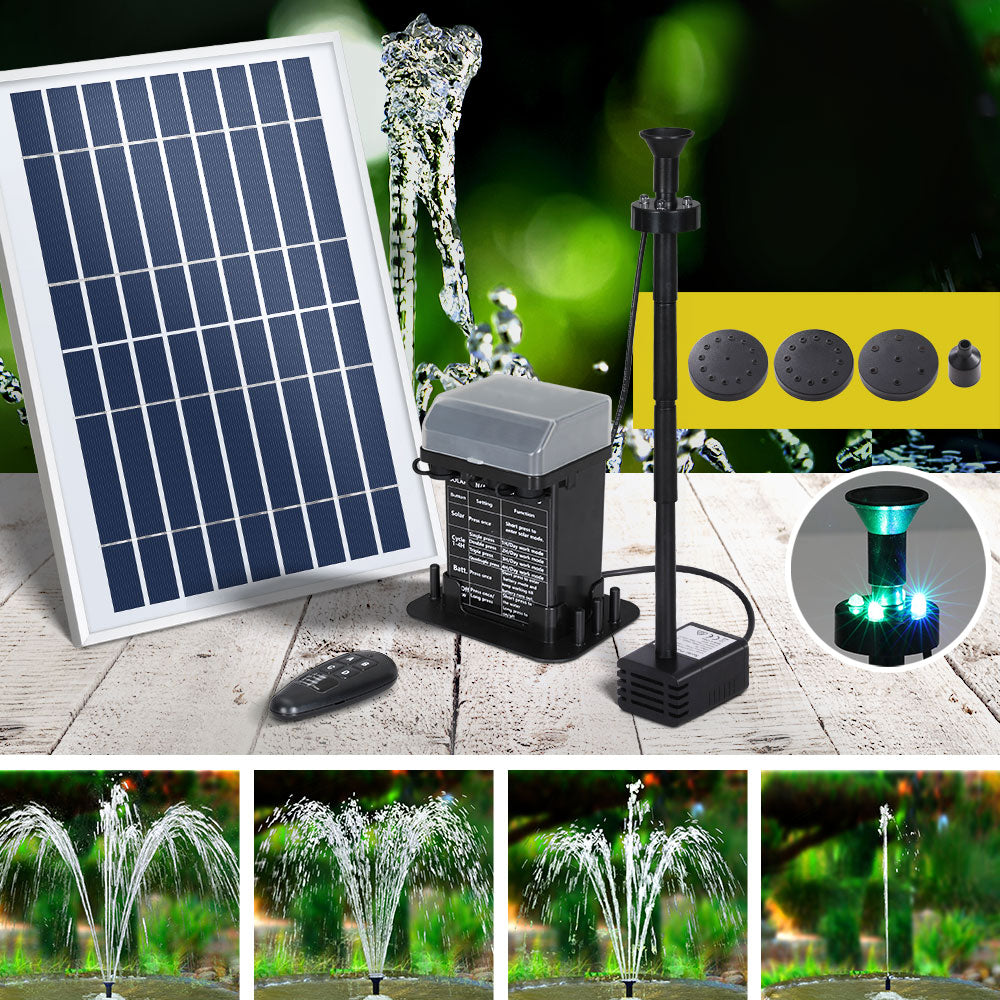 Gardeon Solar Outdoor Fountain Pump 5.2FT with LED Lights, 270L/H, Remote Control - SuperSaverAU - view 5