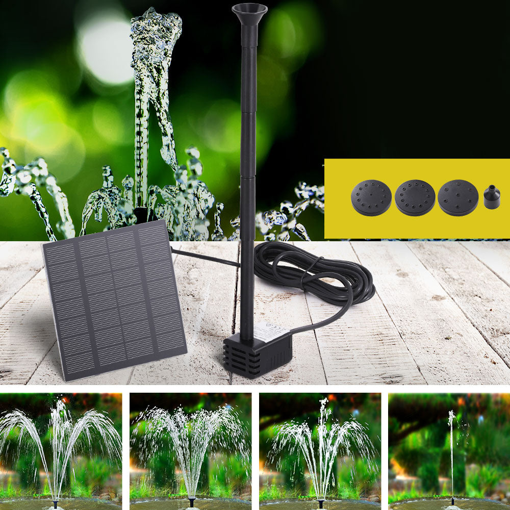 Gardeon Solar Outdoor Fountain Pump 2.6FT, 160L/H, Adjustable Height, 4 Nozzles - SuperSaverAU - view 4