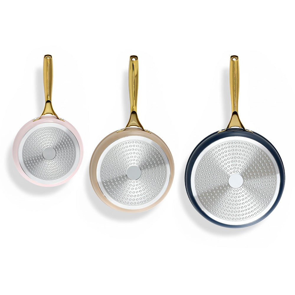 5-star Chef Ceramic Frypan Set 3pcs - Non-Stick, Sustainable Cast Aluminum, Multi Colour - SuperSaverAU - view 3