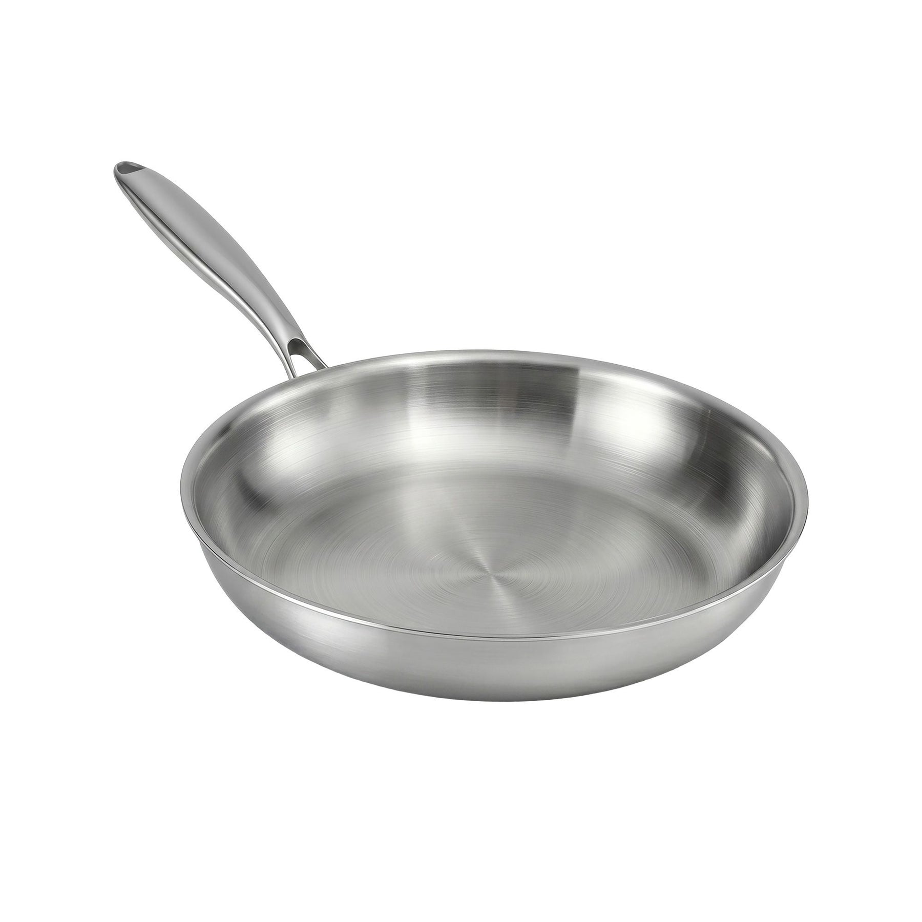 5-Star Chef 30cm Uncoated Tri-Ply Stainless Steel Frying Pan - Silver