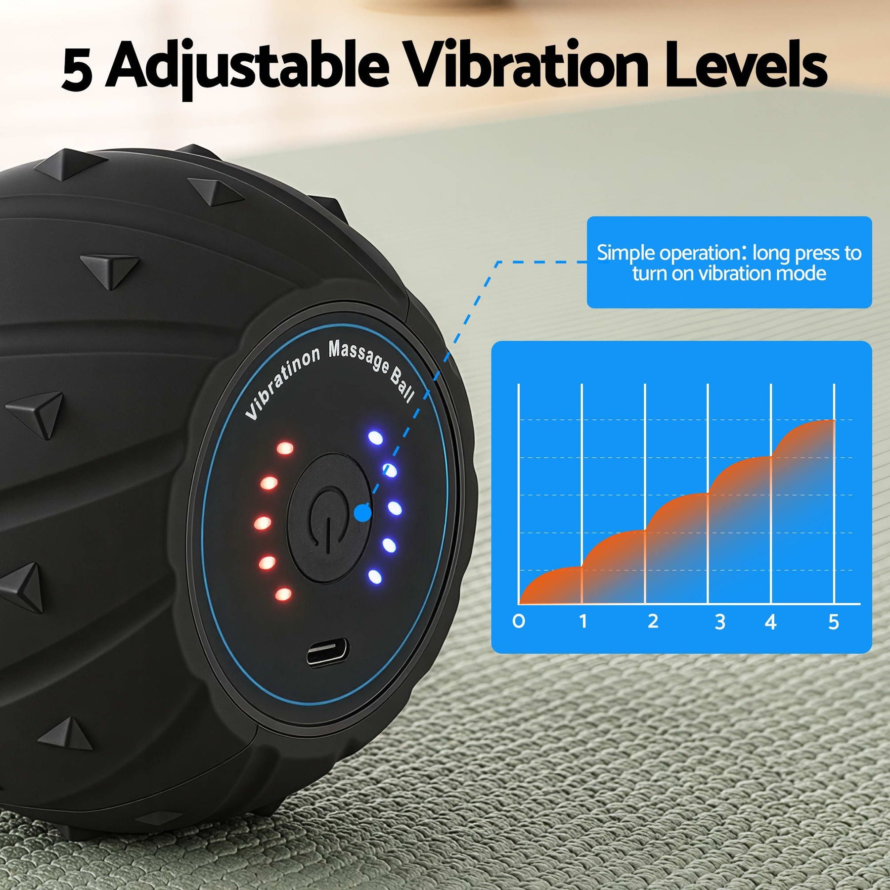 Everfit Electric Vibrating Peanut Massage Ball with 5 Levels