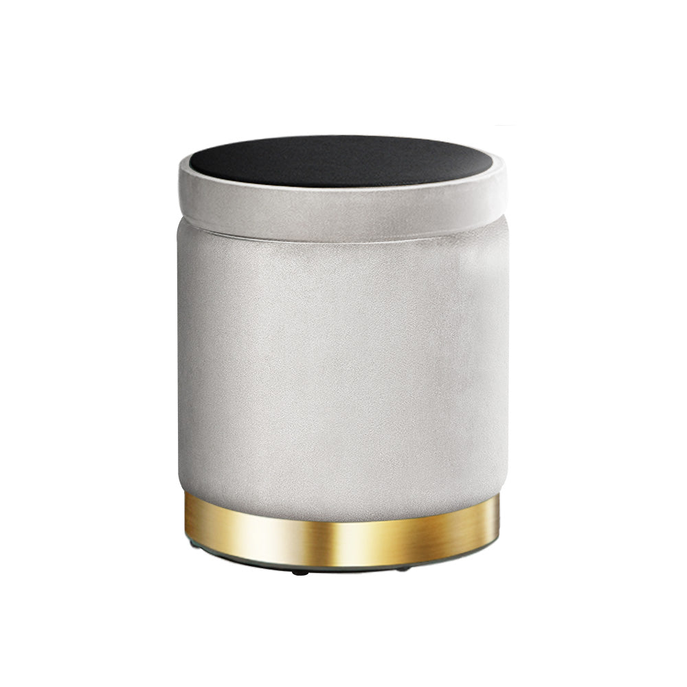 Artiss Velvet Ottoman Storage Footstool - Grey, Elegant & Practical - SuperSaverAU - view 3