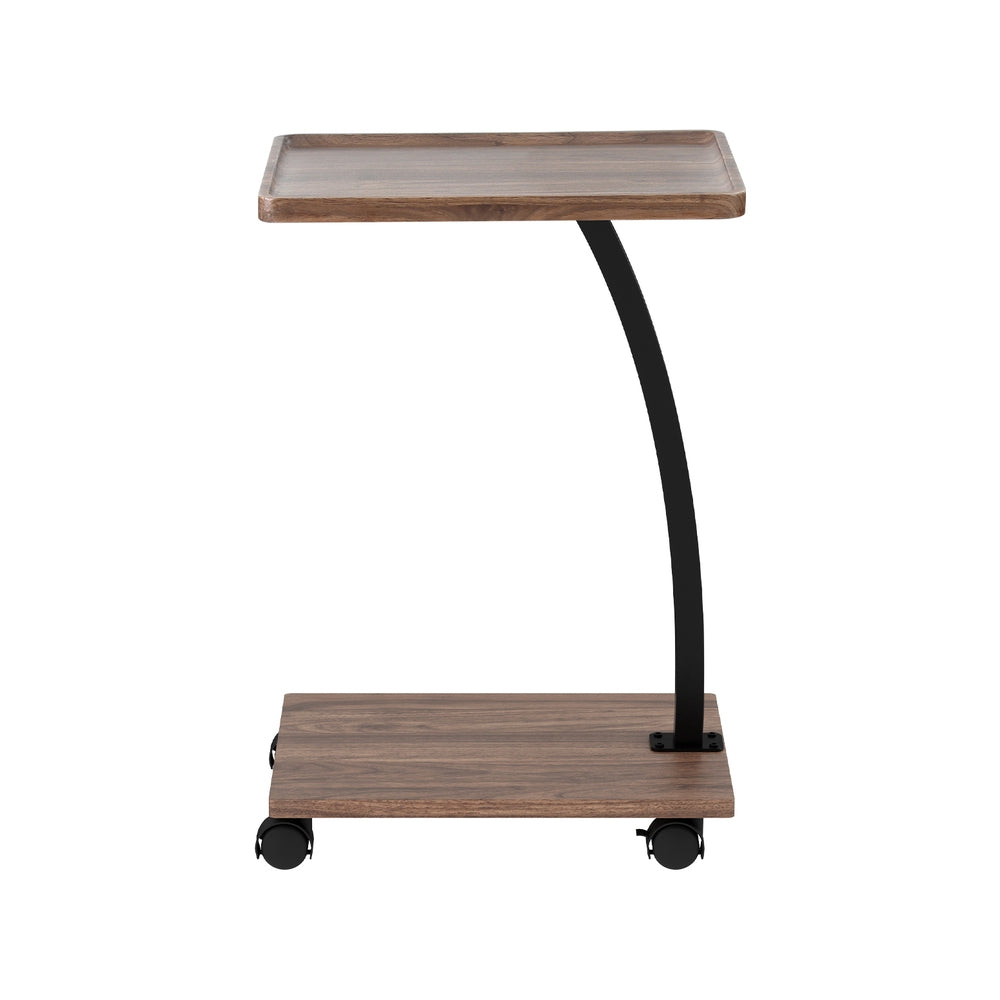 Artiss C-Shaped Coffee Table - Walnut Finish - SuperSaverAU - view 3