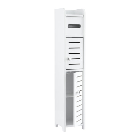 Artiss Bathroom Storage Cabinet 3-Tier Slim Toilet Paper Holder Organizer White - SuperSaverAU - view 1