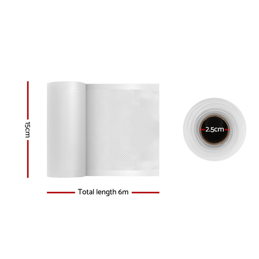 4 Rolls Food Vacuum Sealer Bags 15CMx6M, Tear-Resistant, Safe, Customizable - SuperSaverAU - view 2