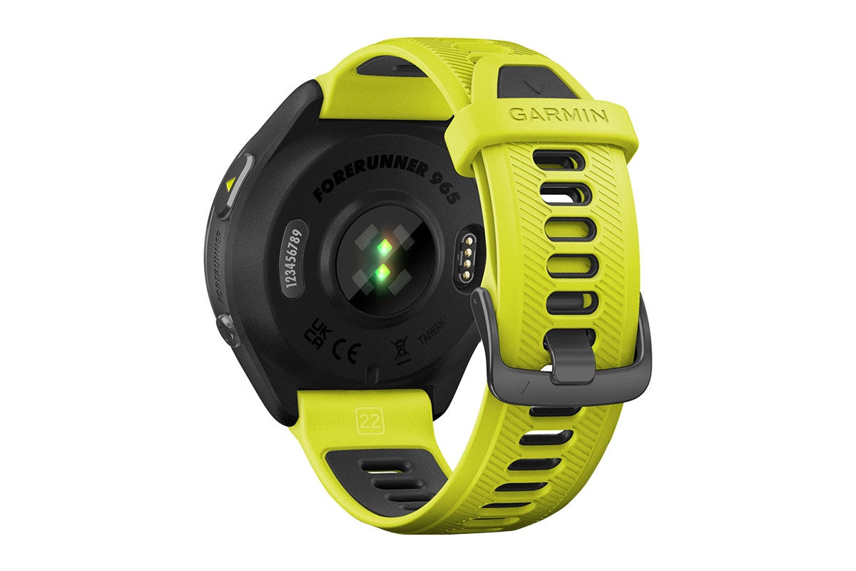 Garmin Forerunner 965 Smart Sports Watch (Carbon Grey DLC Titanium with Amp Yellow/Black Band, 47mm)