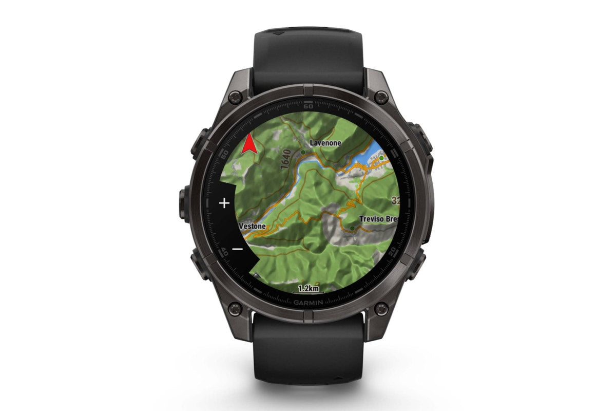 Garmin Fenix 8 AMOLED Sapphire Smart Sports Watch (Carbon Grey DLC Titanium with Black and Pebble Grey Band, 47mm)
