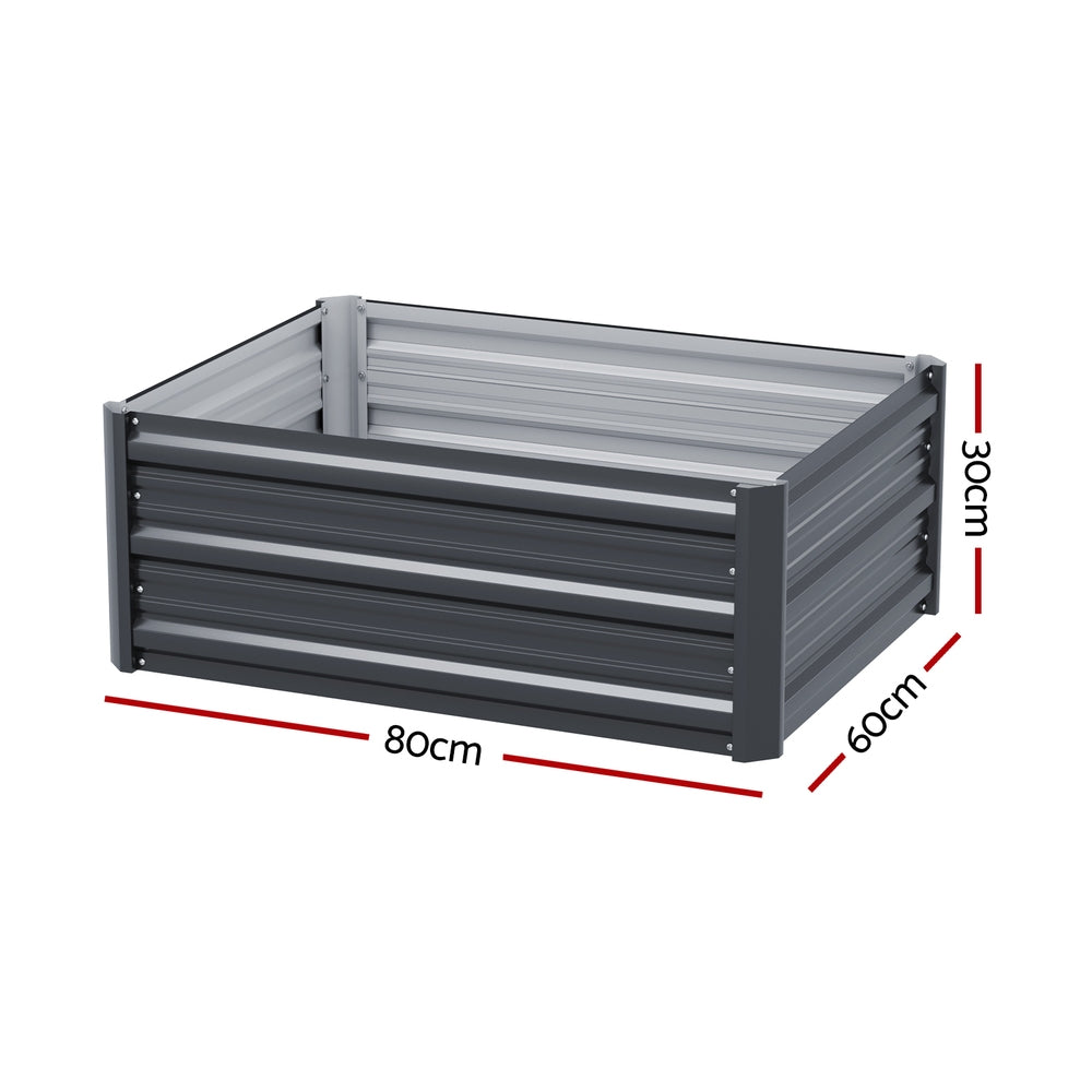 Greenfingers Galvanized Raised Garden Bed 80x60x30cm - Rustproof, Durable, Safe Edges - SuperSaverAU - view 2