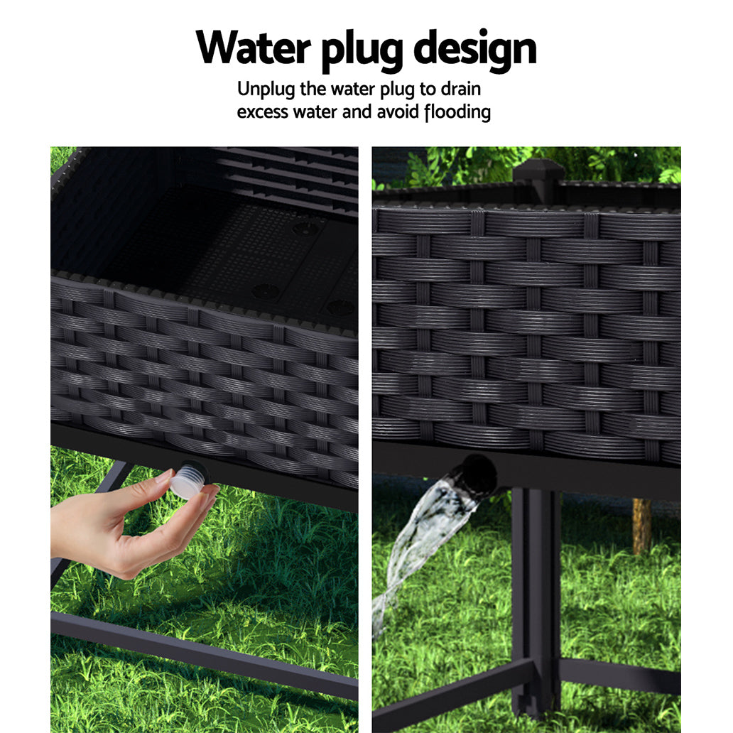 Green Fingers Raised Garden Bed 40x40x23cm PP Planter Box for Herbs & Vegetables - SuperSaverAU - view 5
