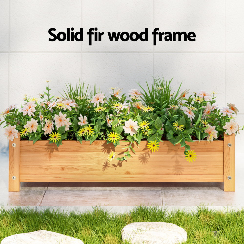 Green Fingers Garden Bed 65x33x16cm Wooden Planter Box with Raised Legs - SuperSaverAU - view 5