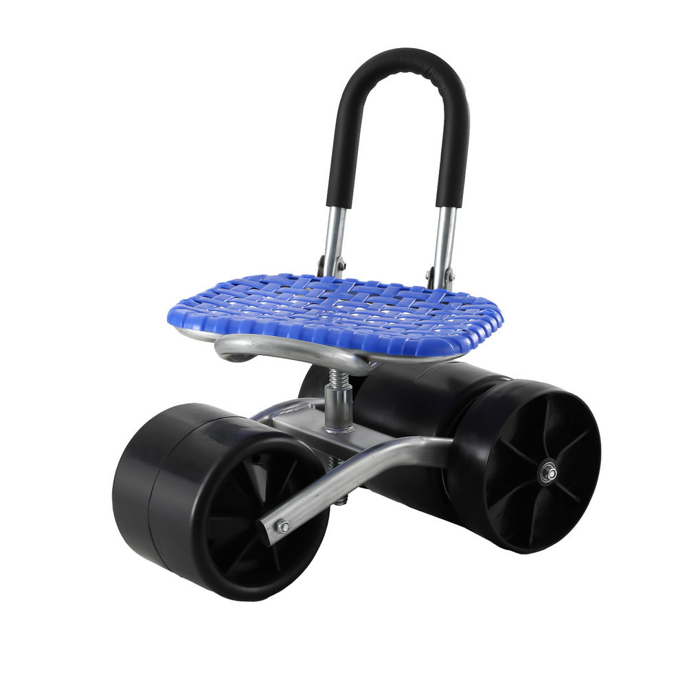 Gardeon Garden Stool Seat Foldable with Wheels Blue - SuperSaverAU - view 3
