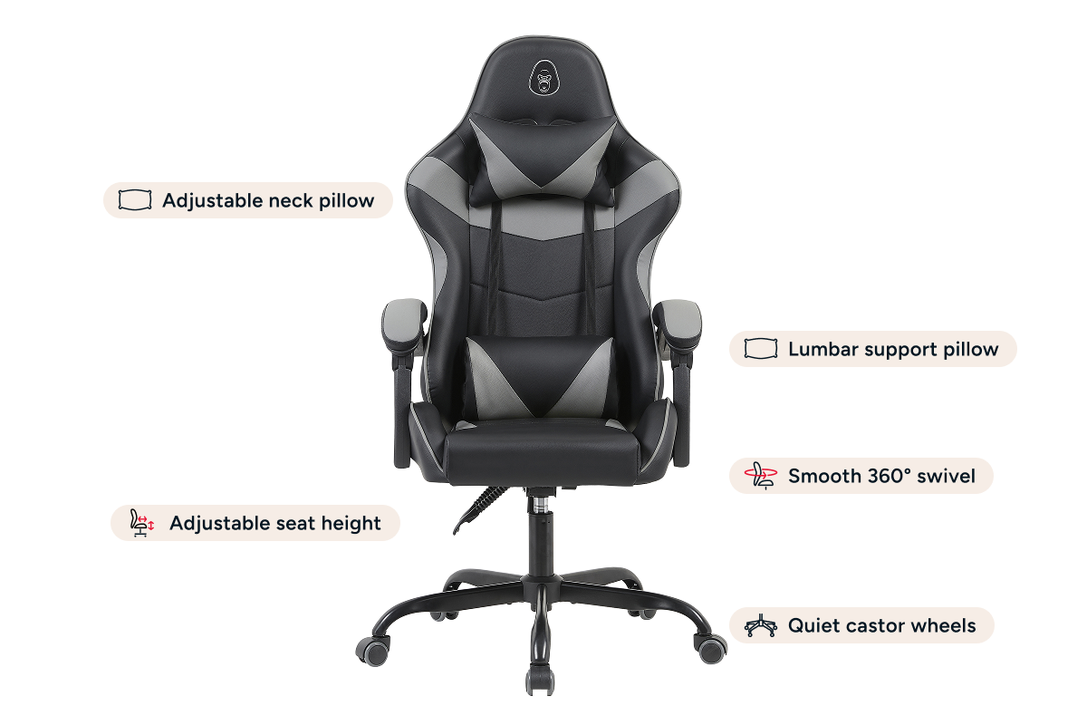 Gorilla Gaming Prodigy Gaming Chair (Black/Grey)