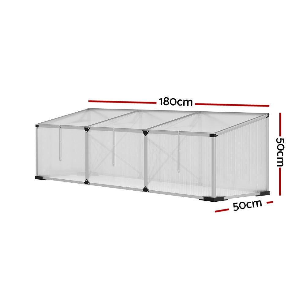 Green Fingers Aluminium Greenhouse 180x50x50CM - UV-Resistant Polycarbonate Panels - SuperSaverAU - view 2