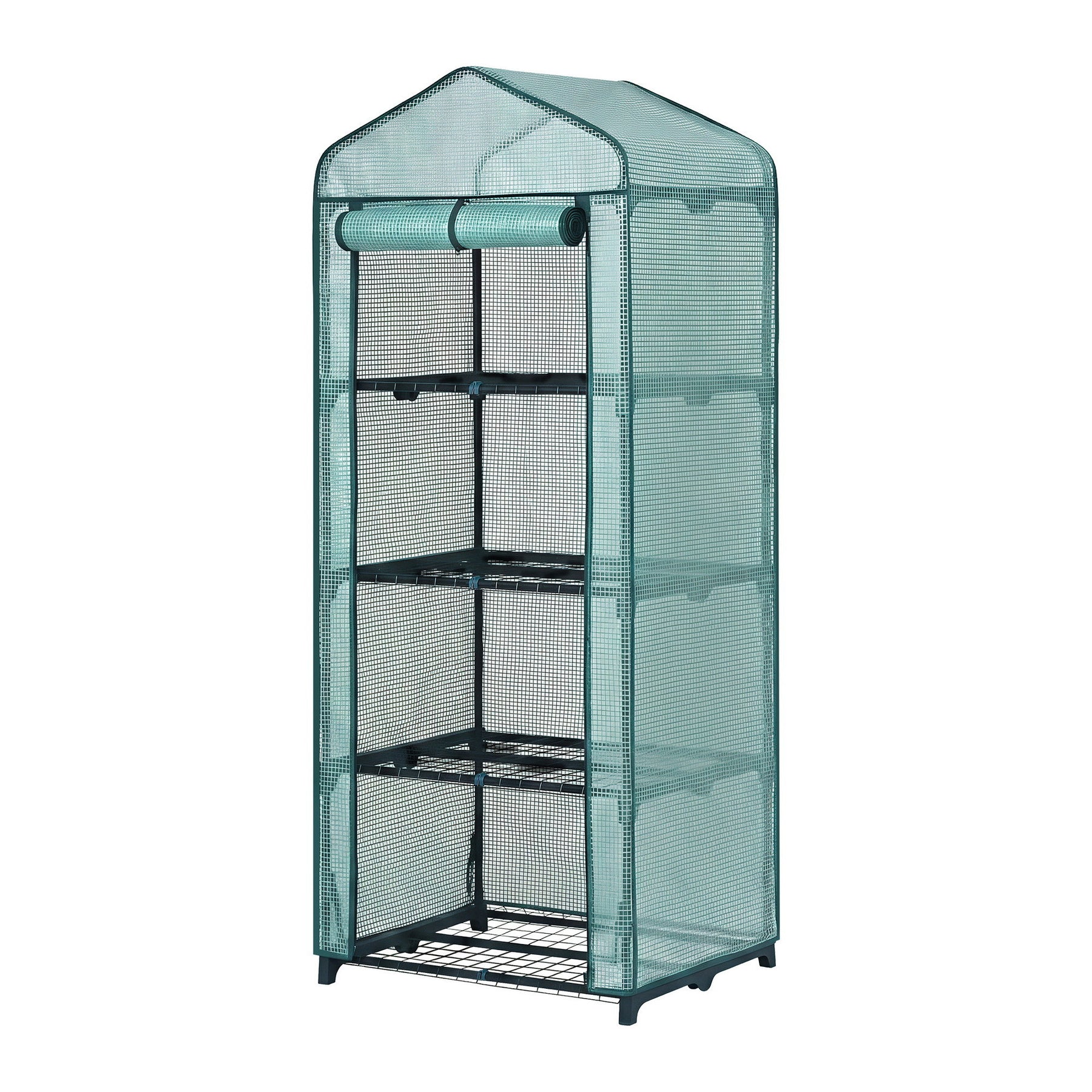 Green Fingers 4-Tier Mini Greenhouse – PE Cover 1.6 x 0.7 x 0.5m