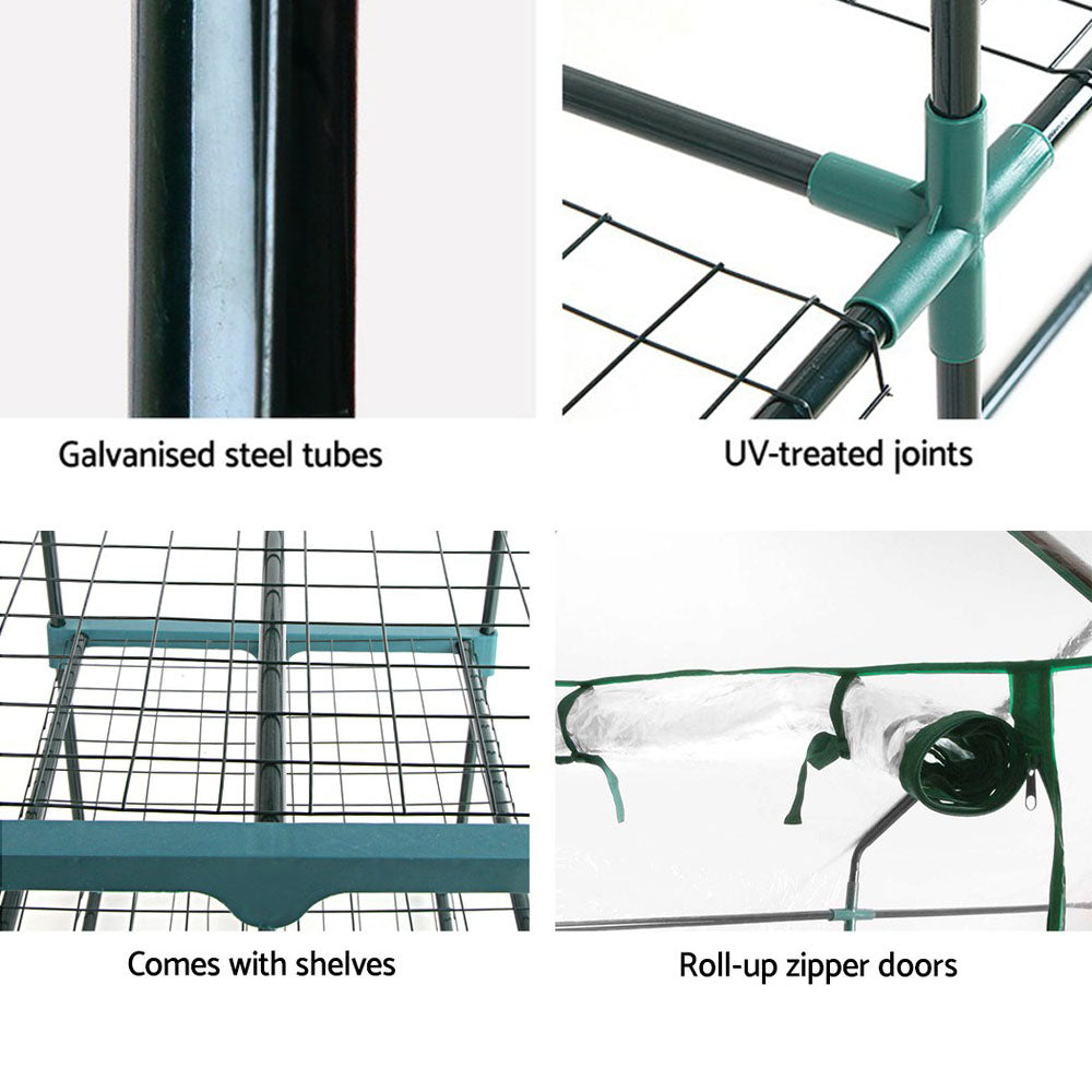 Green Fingers Greenhouse 4 Tiers Mini Green House 70x50x160cm Waterproof PVC - SuperSaverAU - view 3