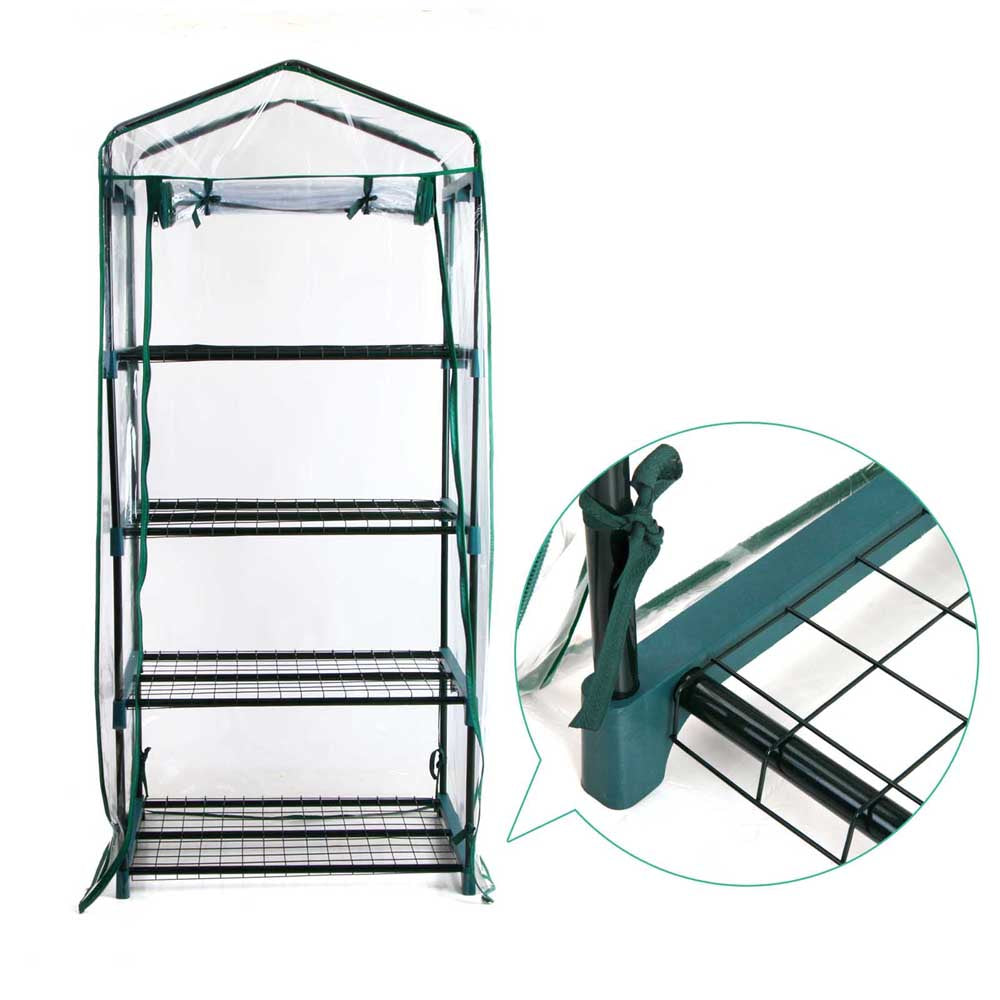 Green Fingers Greenhouse 4 Tiers Mini Green House 70x50x160cm Waterproof PVC - SuperSaverAU - view 5