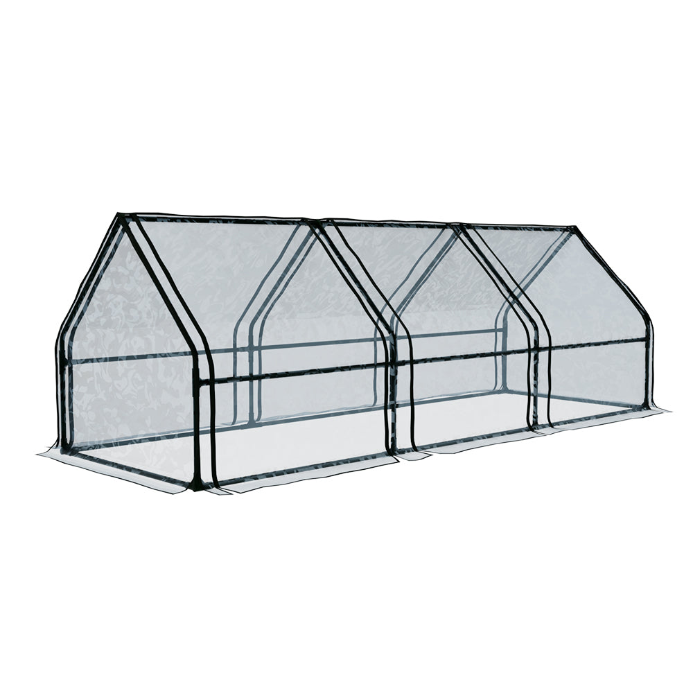 Green Fingers Greenhouse Mini 2.7x0.9x0.9M, Waterproof, Durable PVC, Easy Setup - SuperSaverAU - view 5