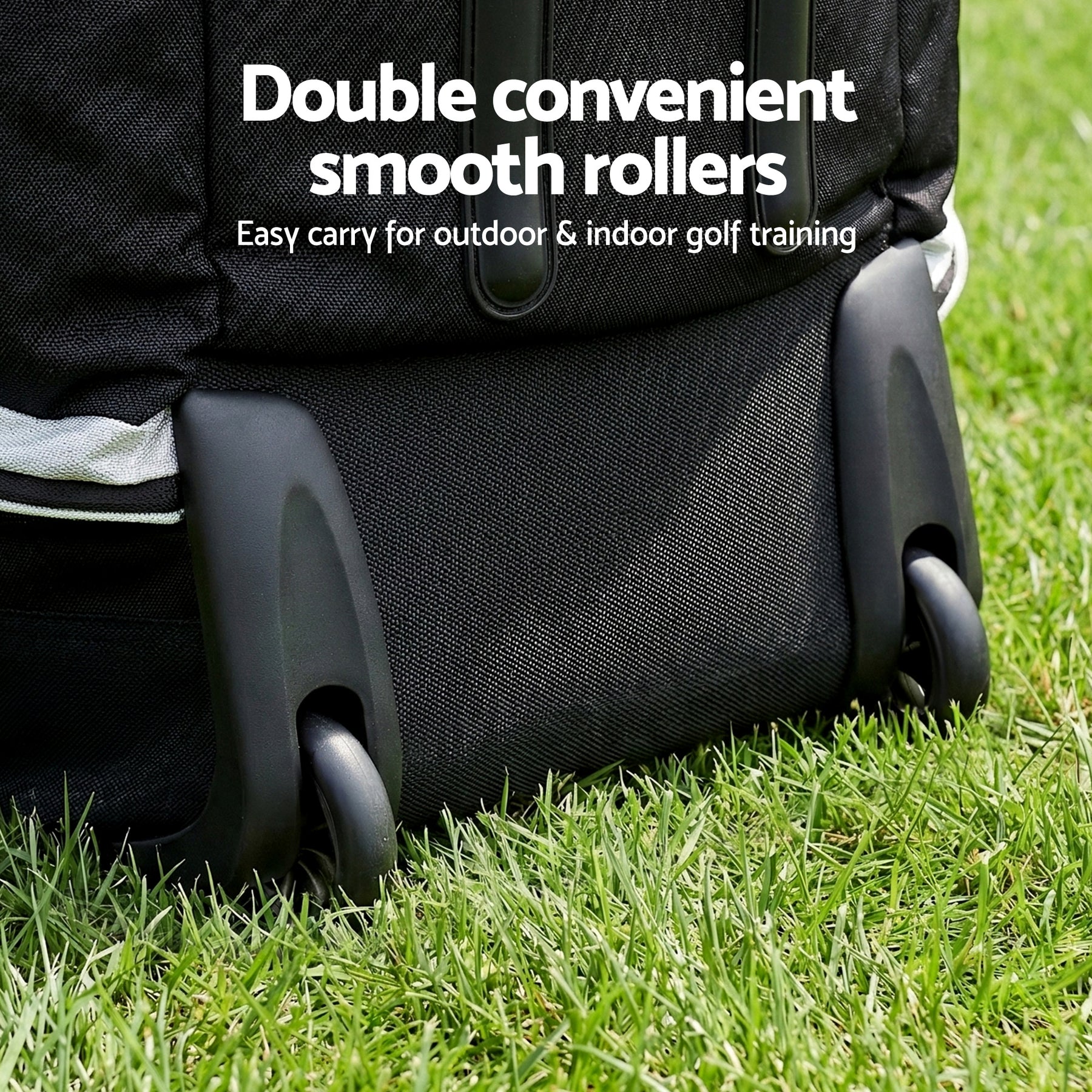 Everfit Black & Grey Golf Travel Bag with Wheels & Semi-Hard Shell