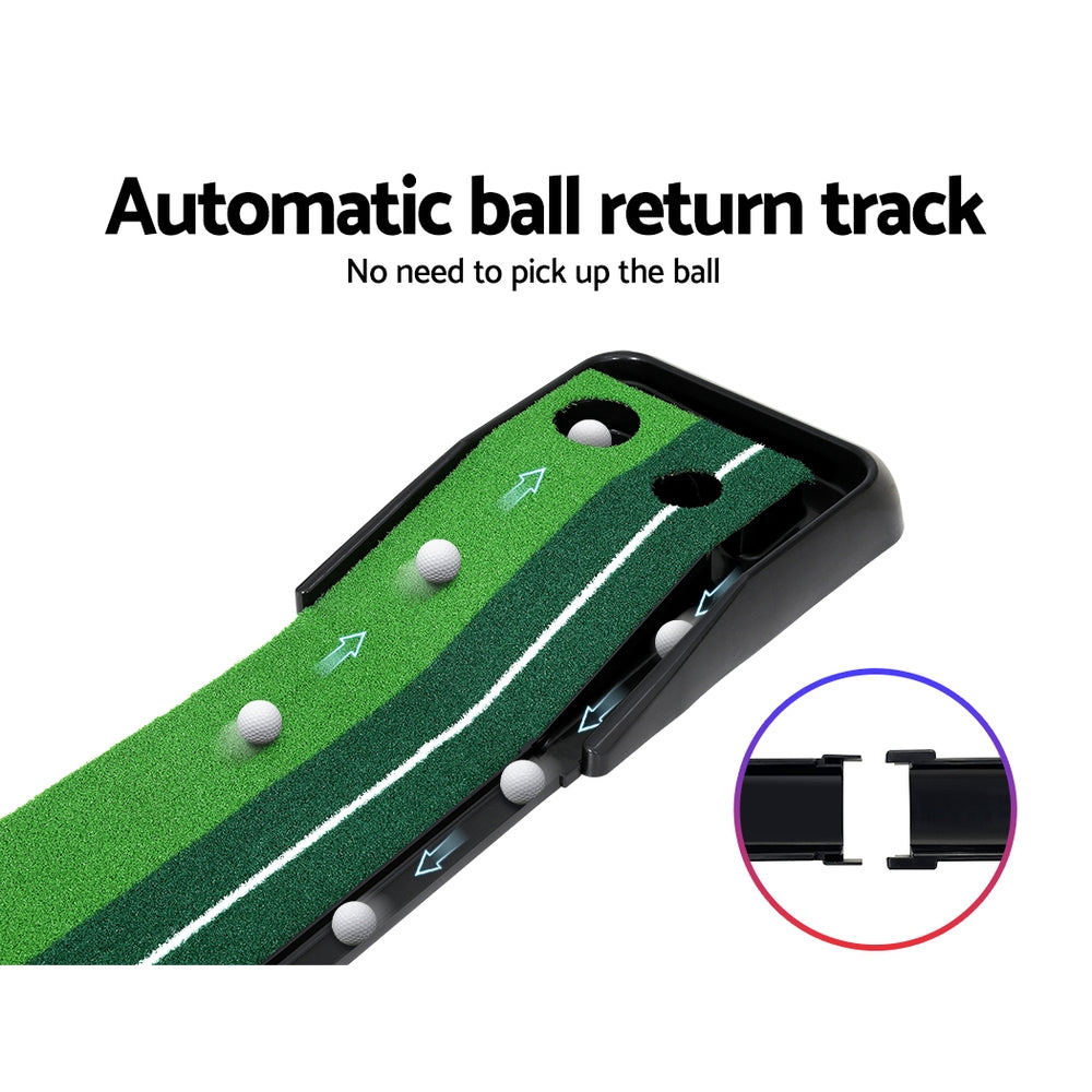 Everfit 3m Golf Putting Practice Mat with Dual Holes & Auto Return Track