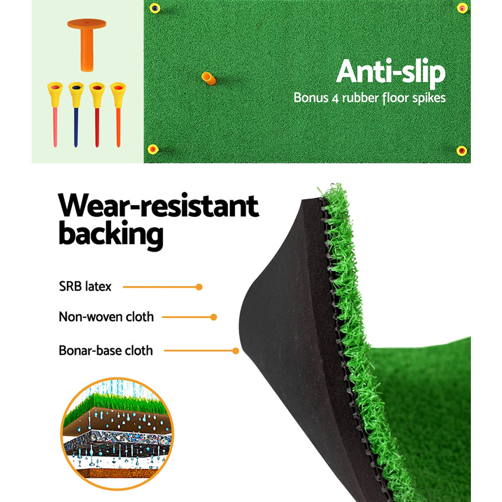 Everfit Golf Mat 60x30cm Portable Practice Aid with Non-Slip Base & Tee Hole - SuperSaverAU - view 6