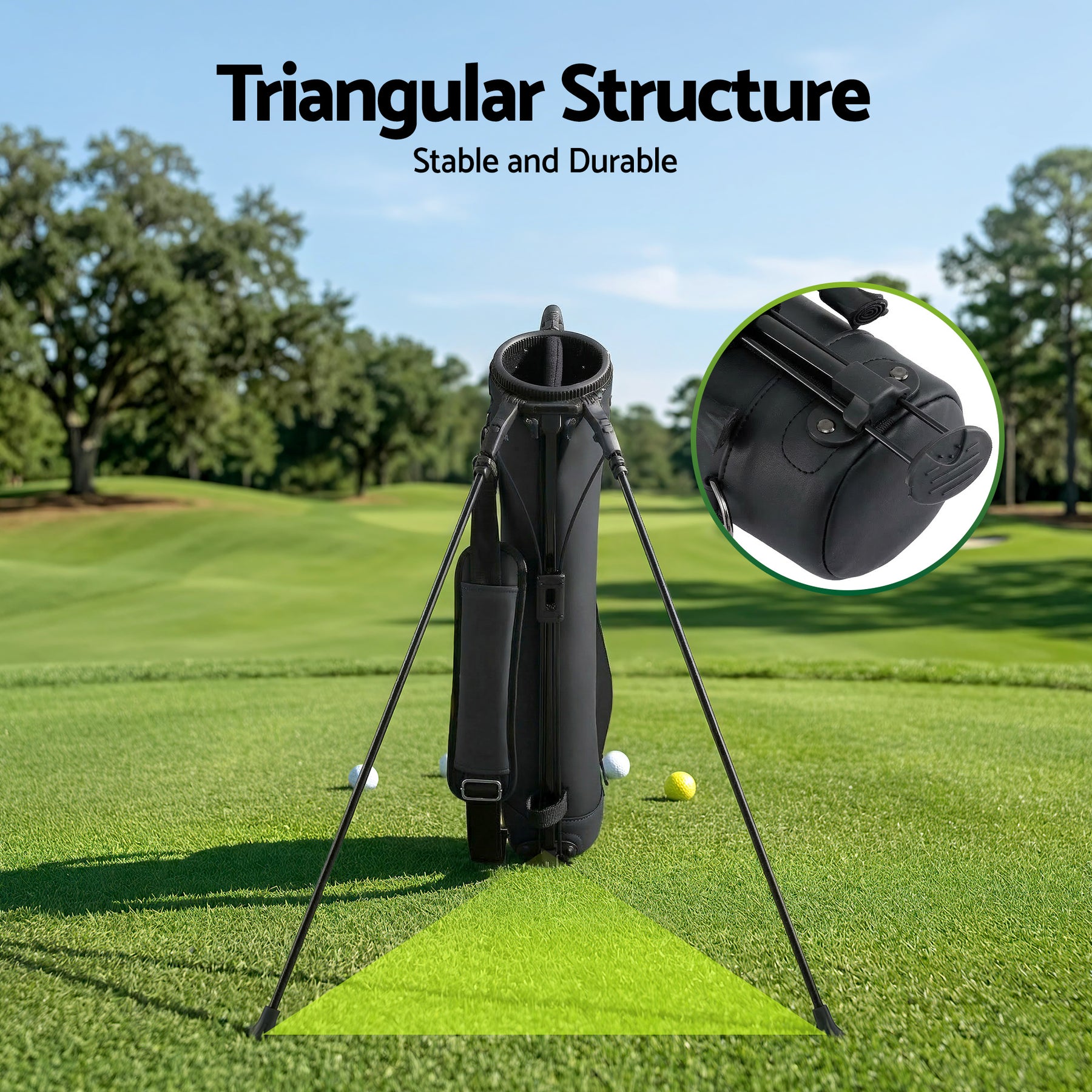 Everfit Black Sunday Golf Stand Bag with Insulated Pocket