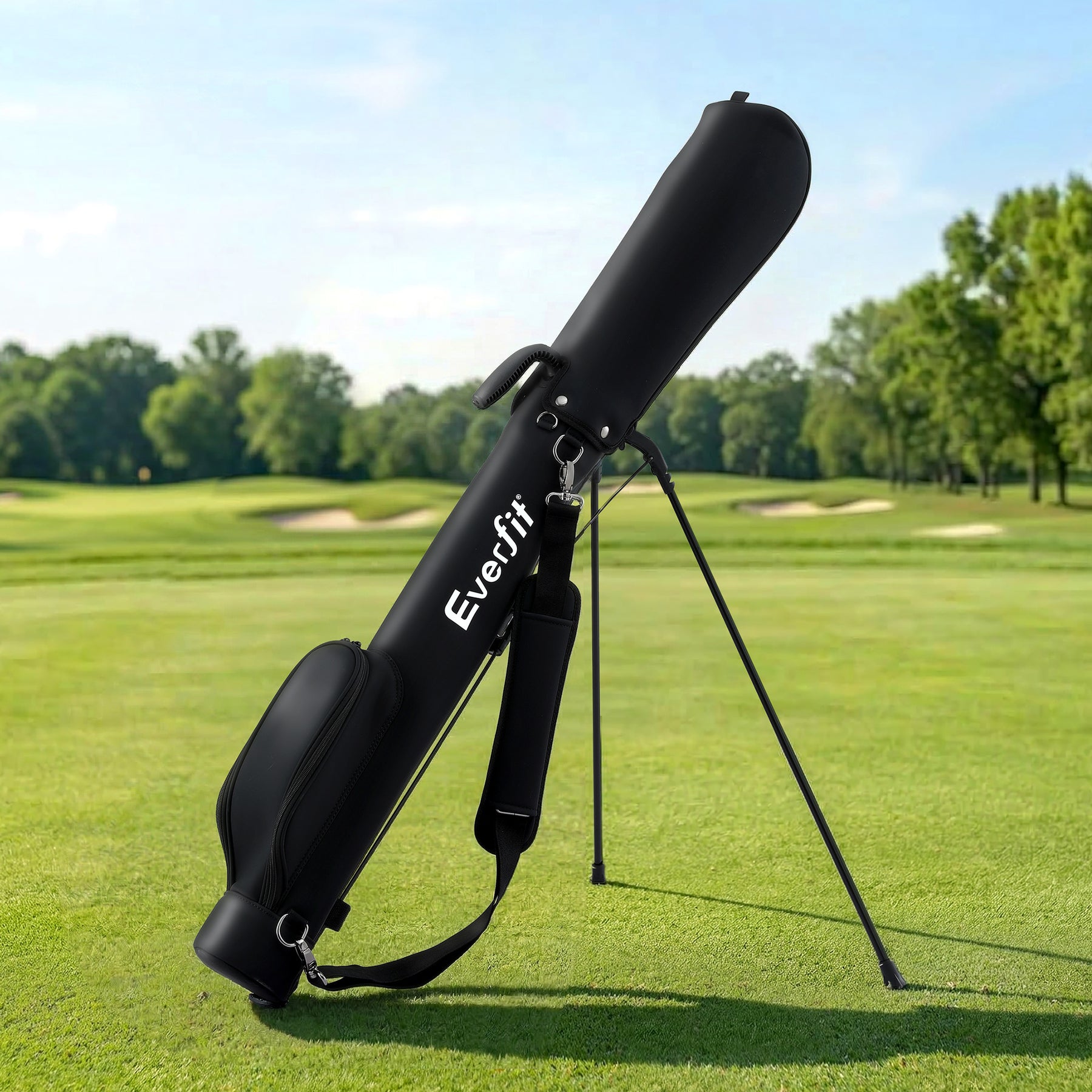 Everfit Black Sunday Golf Stand Bag with Insulated Pocket
