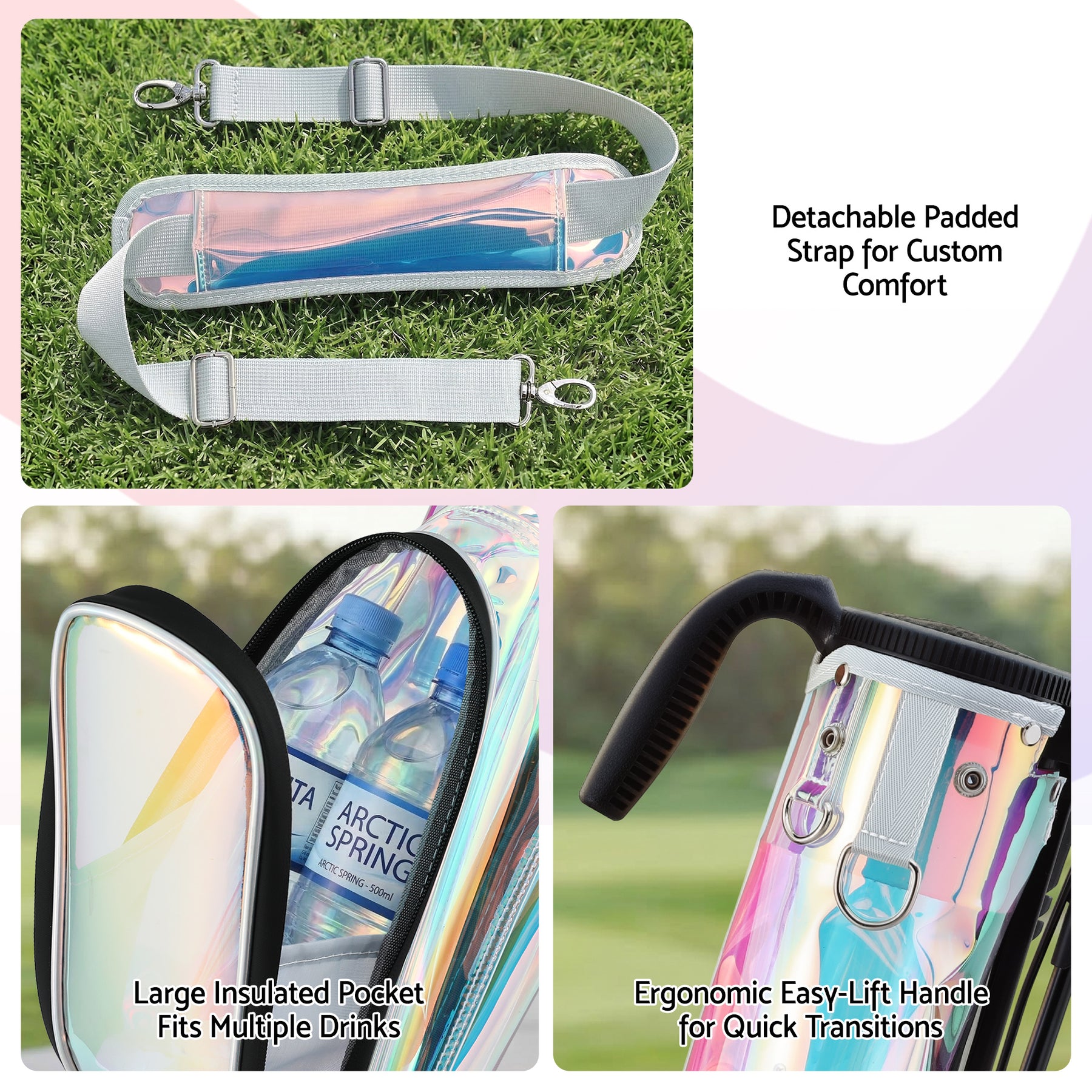 Everfit Holographic Sunday Golf Stand Bag with Insulated Pocket
