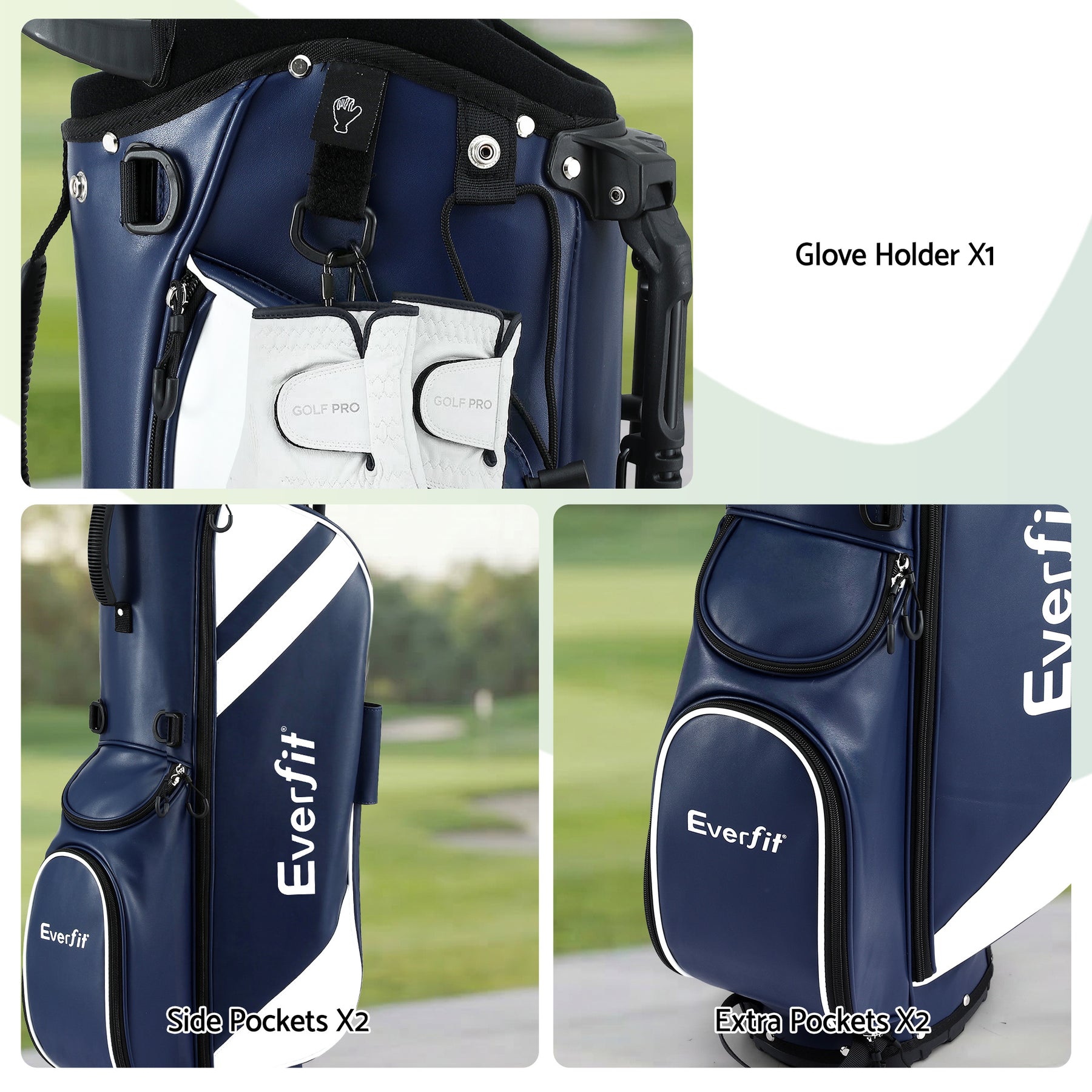 Everfit Blue Golf Stand Bag with Dual Straps & Club Divider