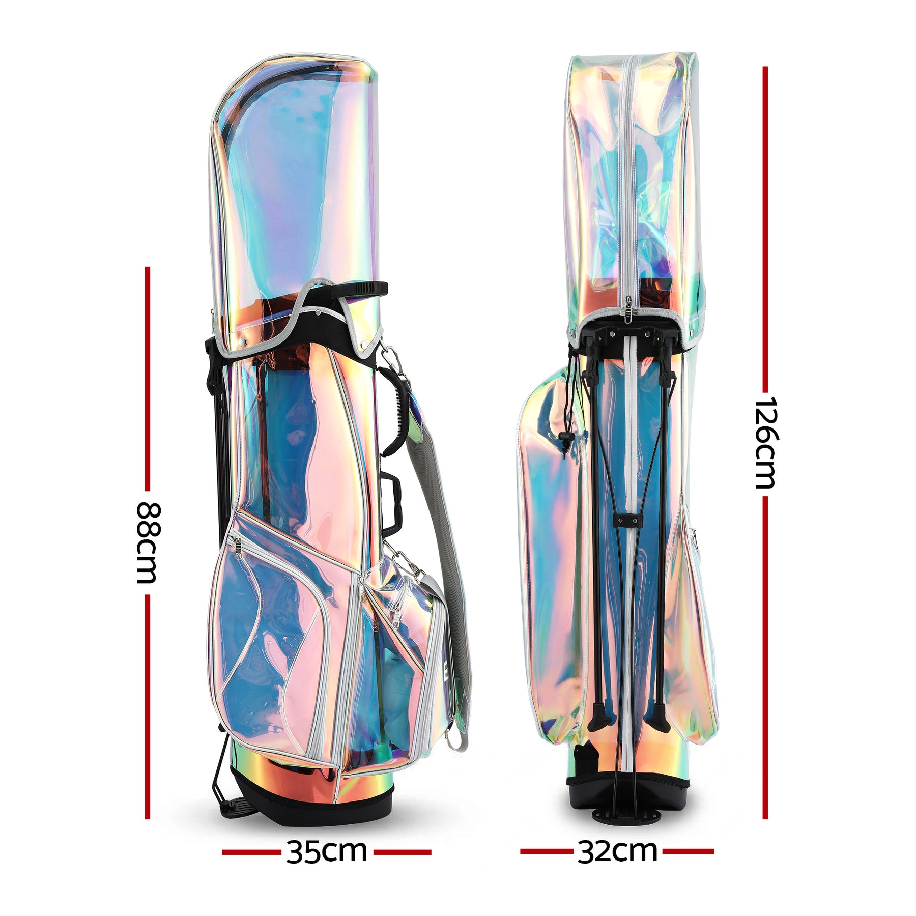Everfit Holographic Golf Stand Bag with Dual Straps & Club Divider