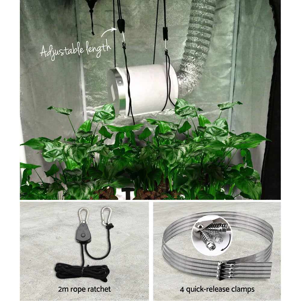 Green Fingers 4" Hydroponics Grow Tent Ventilation Kit with Fan, Carbon Filter, Ducting - SuperSaverAU - view 6