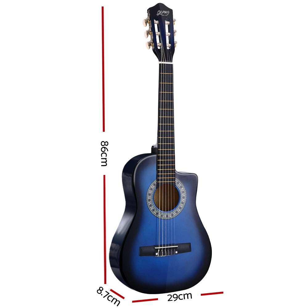 Alpha 34-Inch Classical Guitar with Carry Bag - Blue