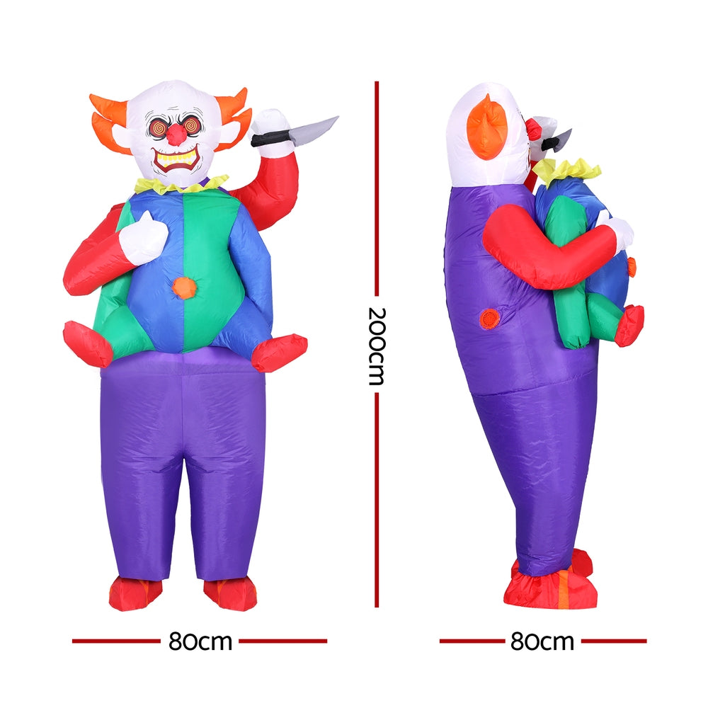 Inflatable Clown Costume Adult Suit Blow Up Party Fancy Dress Halloween Cosplay - SuperSaverAU - view 2