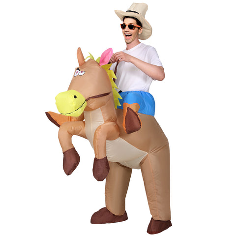 Inflatable Cowboy Costume Adult Suit Blow Up Party Fancy Dress Halloween Cosplay - SuperSaverAU - view 1