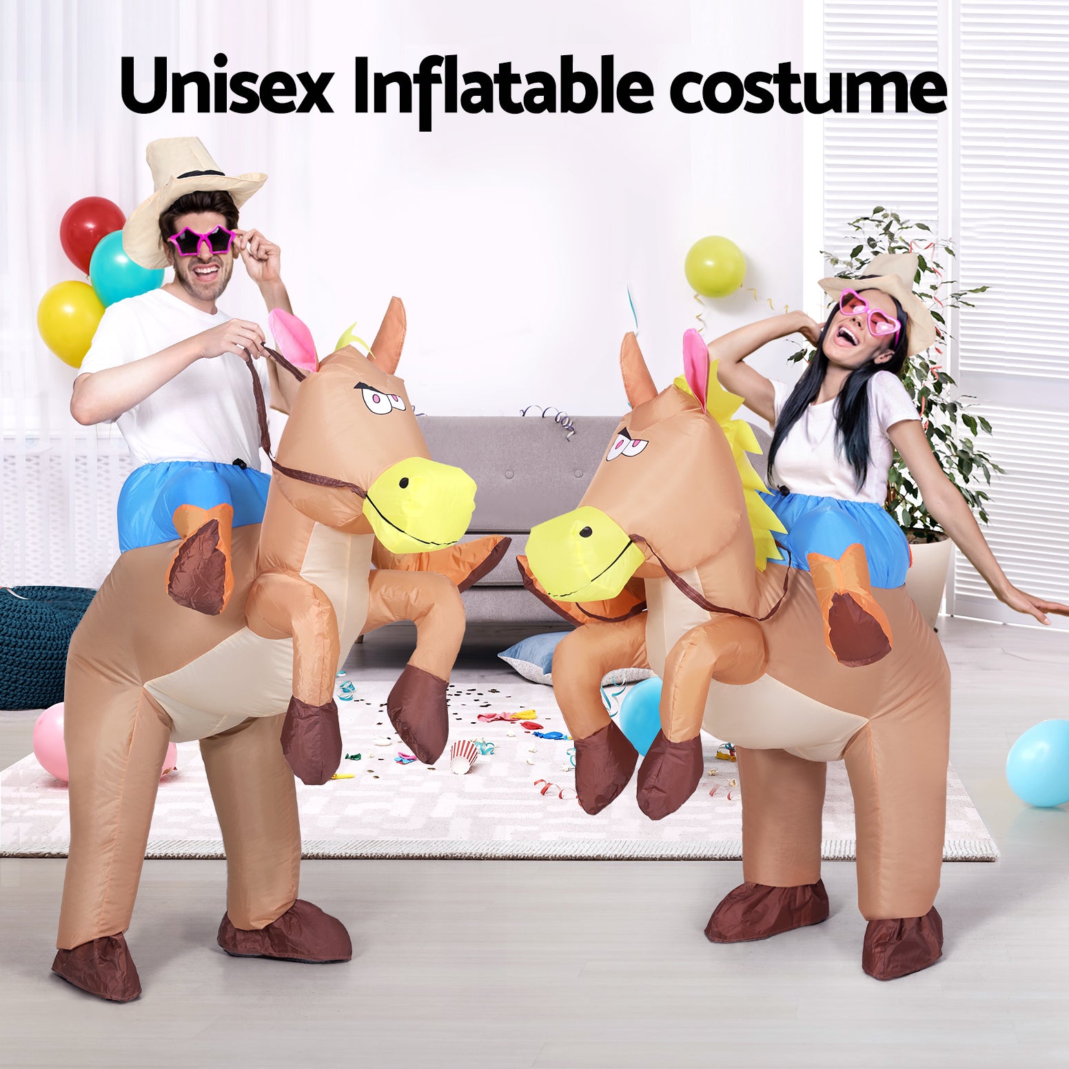 Inflatable Cowboy Costume Adult Suit Blow Up Party Fancy Dress Halloween Cosplay - SuperSaverAU - view 5