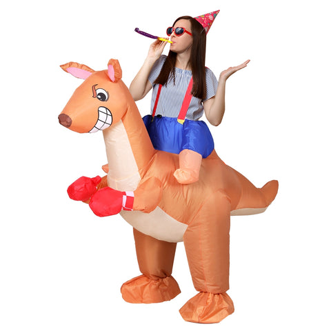 Inflatable Kangaroo Costume Adult Suit Blow Up Party Fancy Dress Halloween Cosplay - SuperSaverAU - view 1