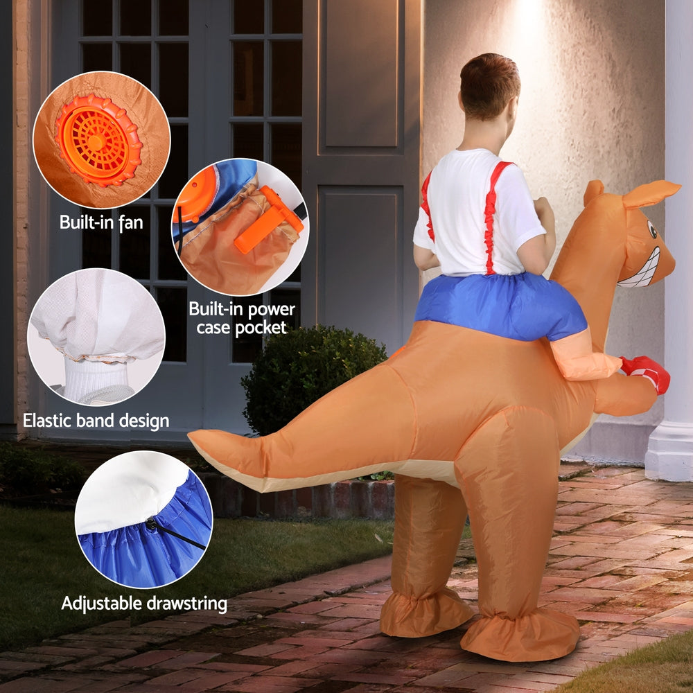 Inflatable Kangaroo Costume Adult Suit Blow Up Party Fancy Dress Halloween Cosplay - SuperSaverAU - view 4