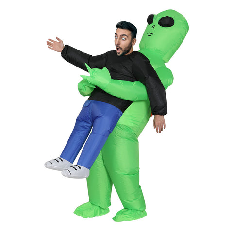 Inflatable Green Alien Costume Adult Suit Blow Up Party Fancy Dress Halloween Cosplay - SuperSaverAU - view 1