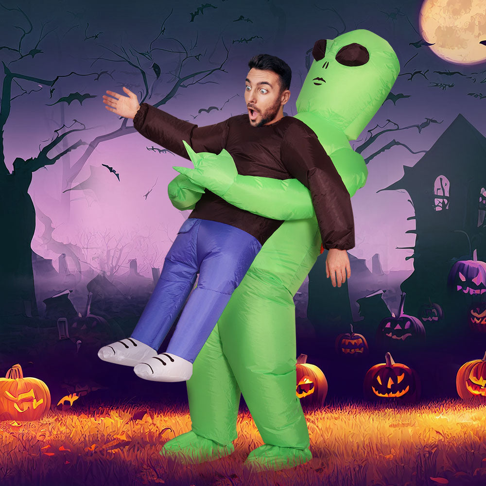 Inflatable Green Alien Costume Adult Suit Blow Up Party Fancy Dress Halloween Cosplay - SuperSaverAU - view 7
