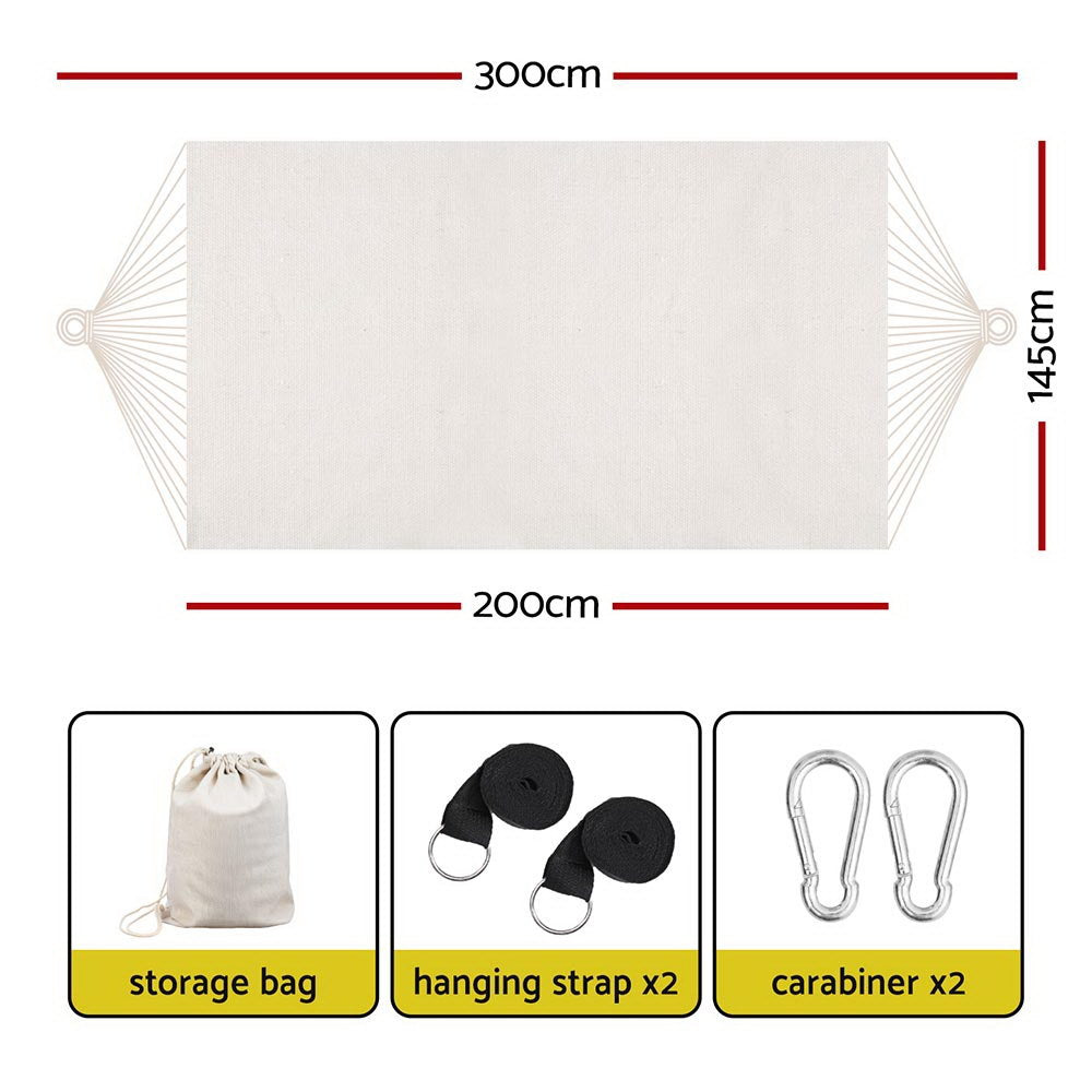 Gardeon Hammock Bed 300cm x 145cm with Travel Bag, Supports 2 Adults, Indoor/Outdoor - SuperSaverAU - view 2