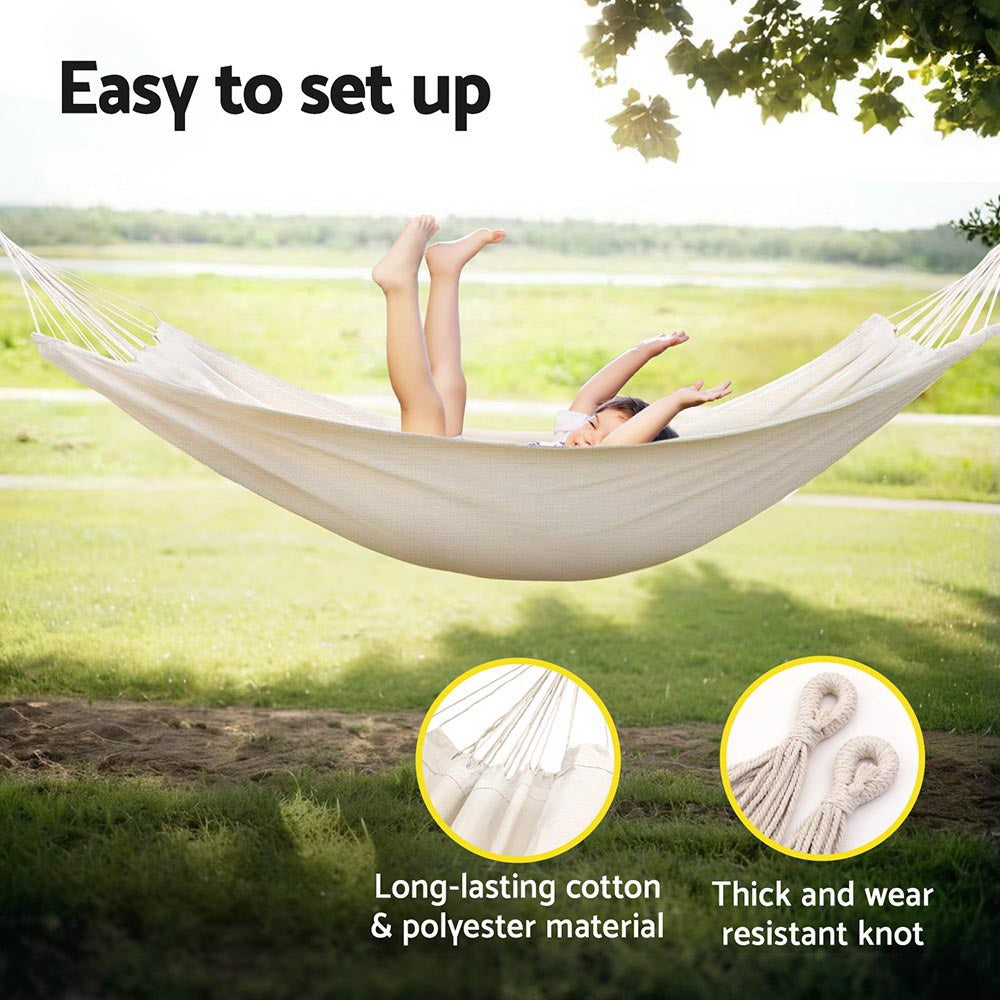 Gardeon Hammock Bed 300cm x 145cm with Travel Bag, Supports 2 Adults, Indoor/Outdoor - SuperSaverAU - view 6