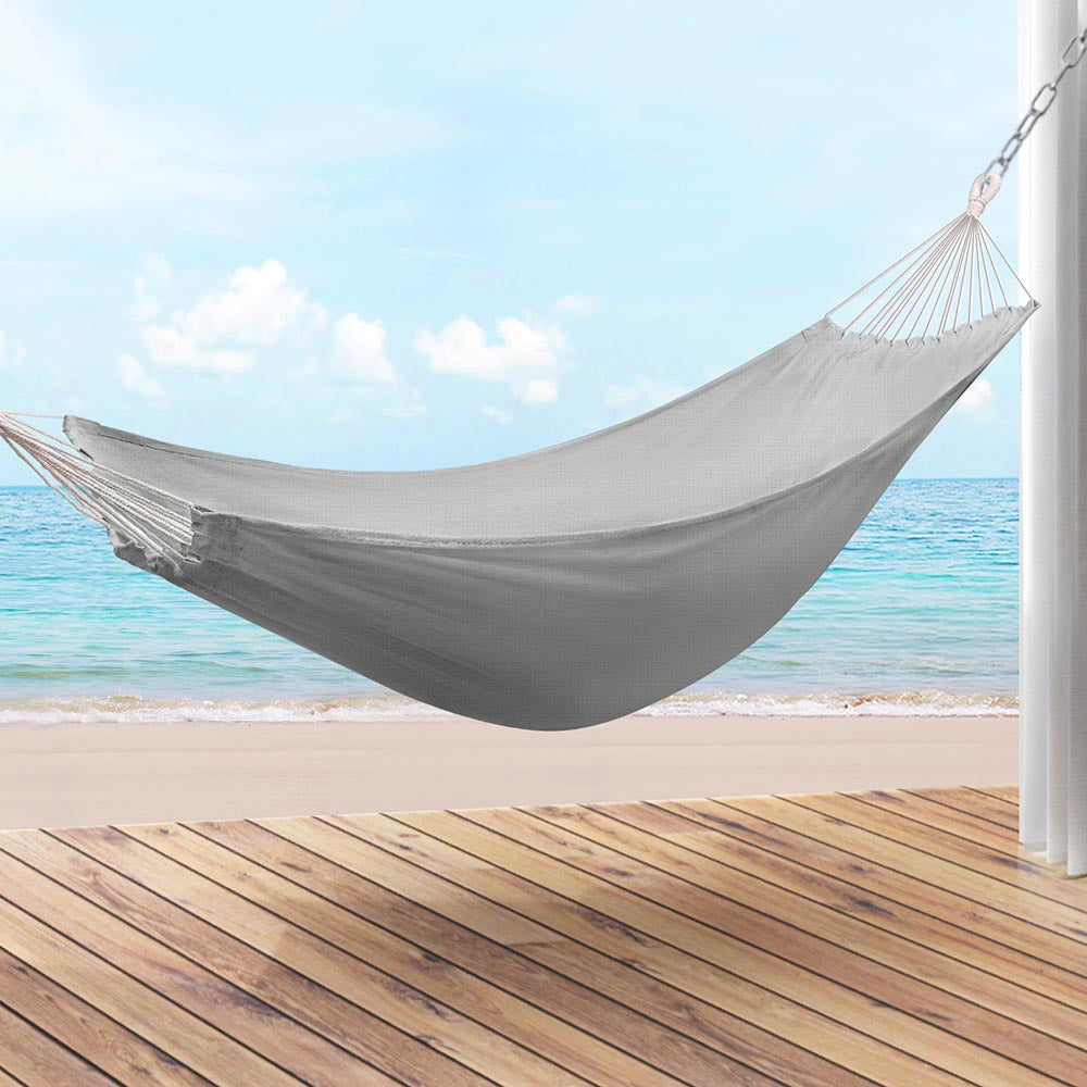 Gardeon Hammock Bed 300cm x 145cm with Travel Bag, Supports 2 Adults, Grey - SuperSaverAU - view 7
