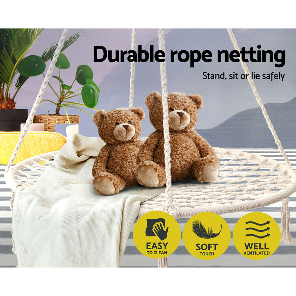 Gardeon Hammock Chair Outdoor Tree Swing Nest Web Hanging Seat 100cm - SuperSaverAU - view 5