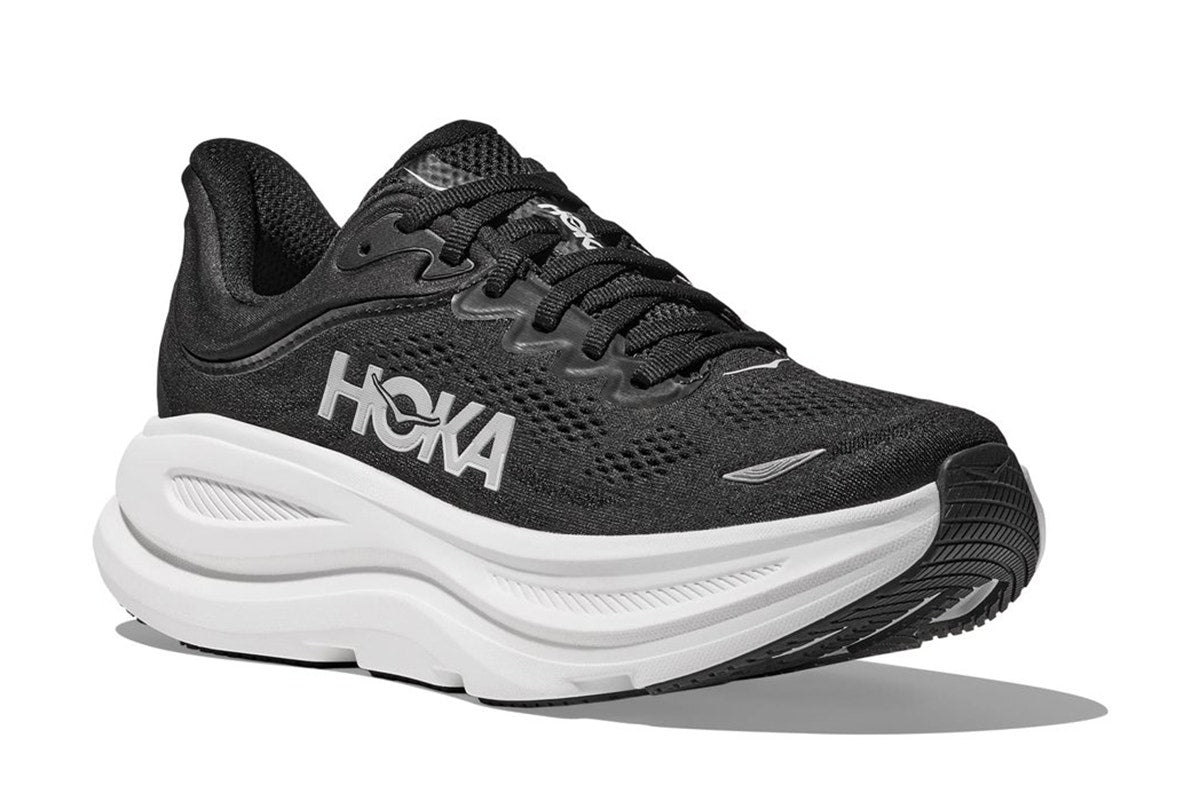 Hoka Men's Bondi 9 Running Shoes (Black/White, Size 9.5 US)