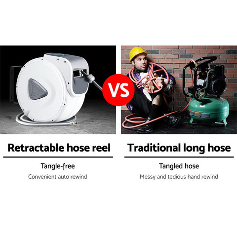 Giantz Air Hose Reel 10m Retractable Rewind Swivel Wall Mount Compressor Garage - SuperSaverAU - view 5