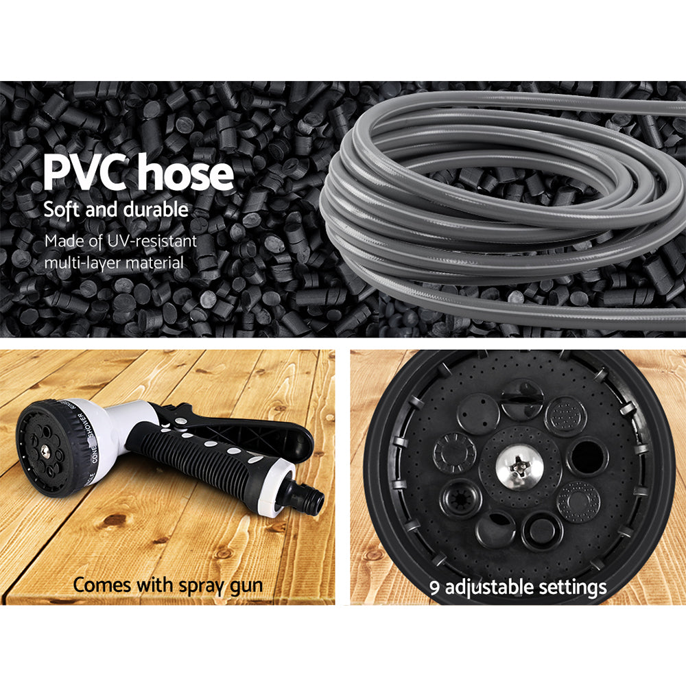Retractable Hose Reel 10M with Auto Rewind & 9-Setting Spray Gun, UV Resistant - SuperSaverAU - view 7