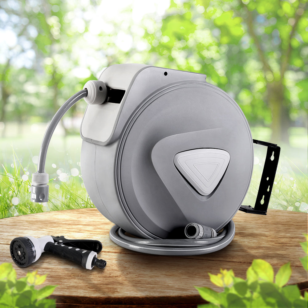 Retractable Hose Reel 10M with Auto Rewind & 9-Setting Spray Gun, UV Resistant - SuperSaverAU - view 8