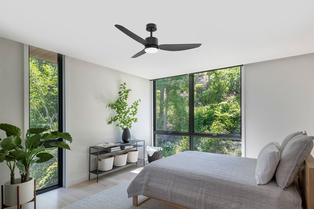 Hyundai 132cm DC Motor Ceiling Fan with LED Light (Black)