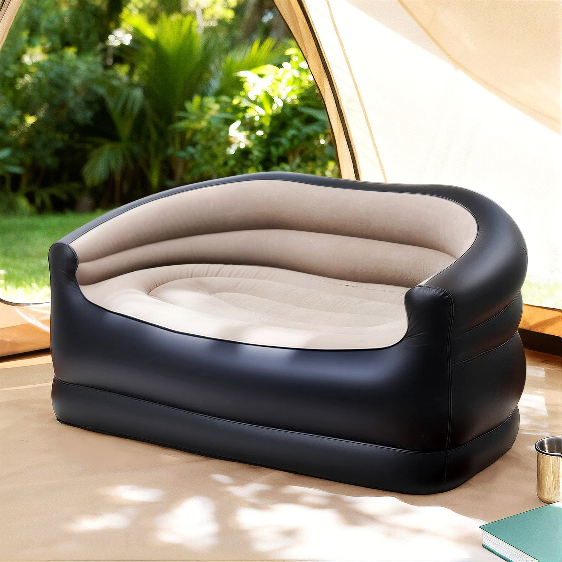 Gardeon 2 Seater Inflatable Sofa Coffee with Pump 300kg Capacity