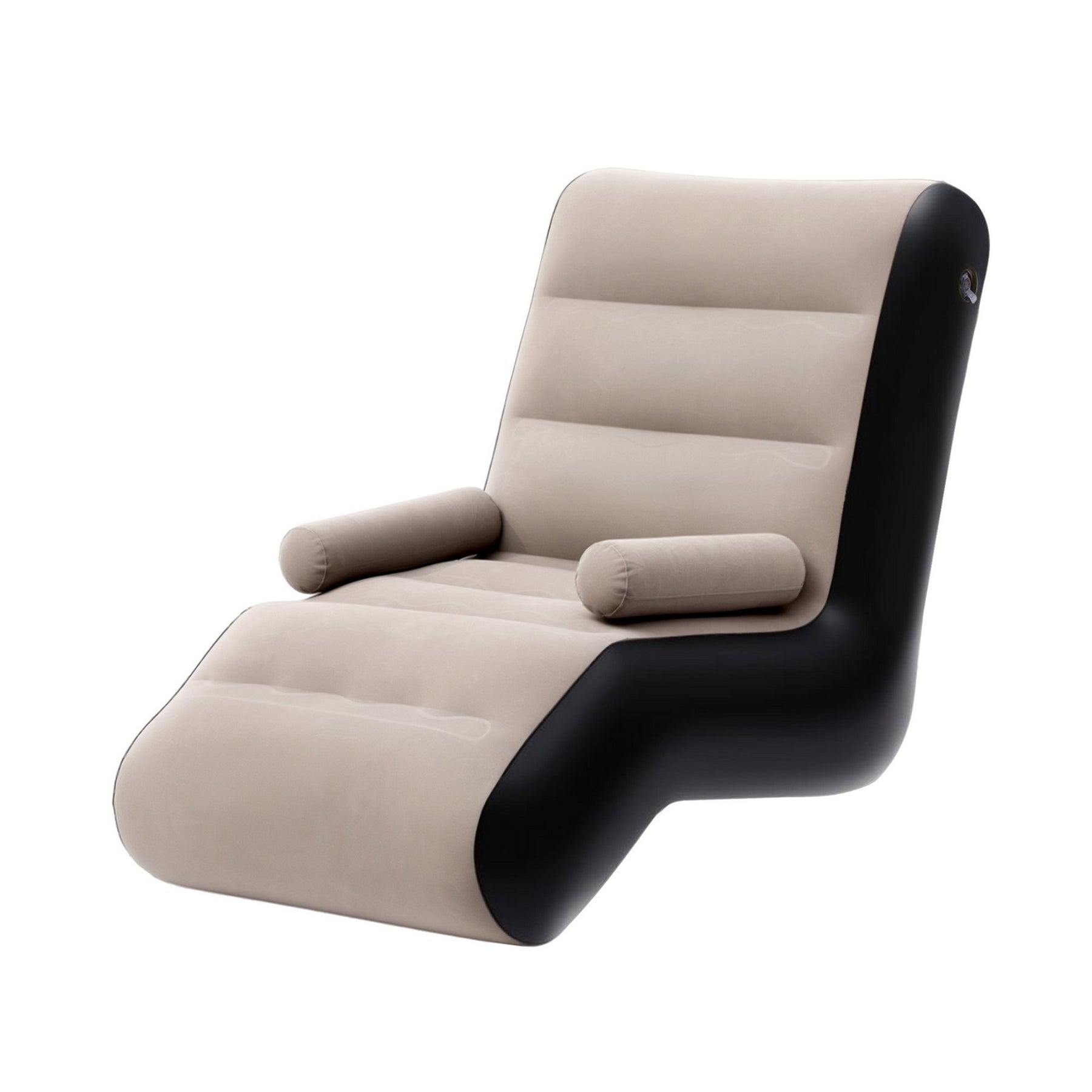 Gardeon Inflatable Sun Lounger Sofa Chair Coffee Black with Pump 150kg Capacity