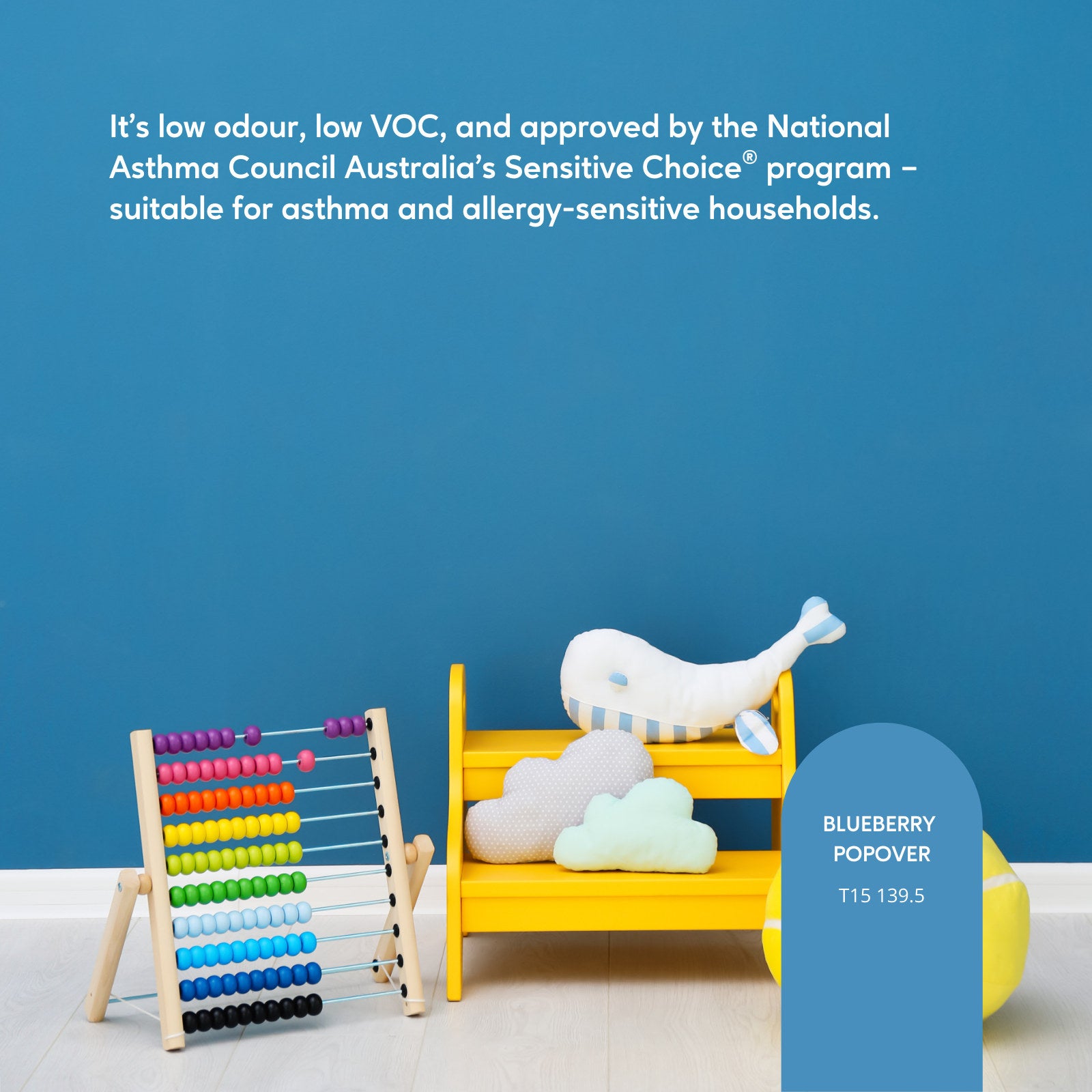 Taubmans 2L Hi-C Blue Low Sheen Endure Interior Walls Paint Water Based UV Resistant
